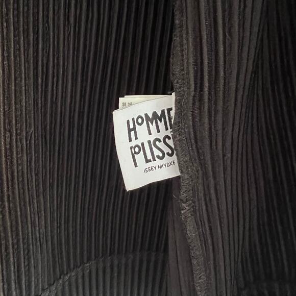 Homme Plisse Issey Miyake Black Pleated Snap Front Jacket Size 3 - Picture 7 of 11
